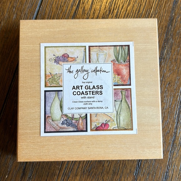 The Gallery Collection Art Glass Coaster Set with Stand - Picture 7 of 9